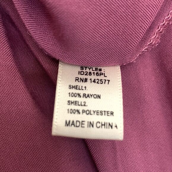 Iris Basic American LA XL Scoop Neck Crotchet Short Sleeve  And Hem Plum Purple - Picture 11 of 11